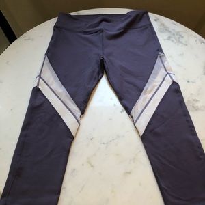 Fabletics purple and white Capri workout pants